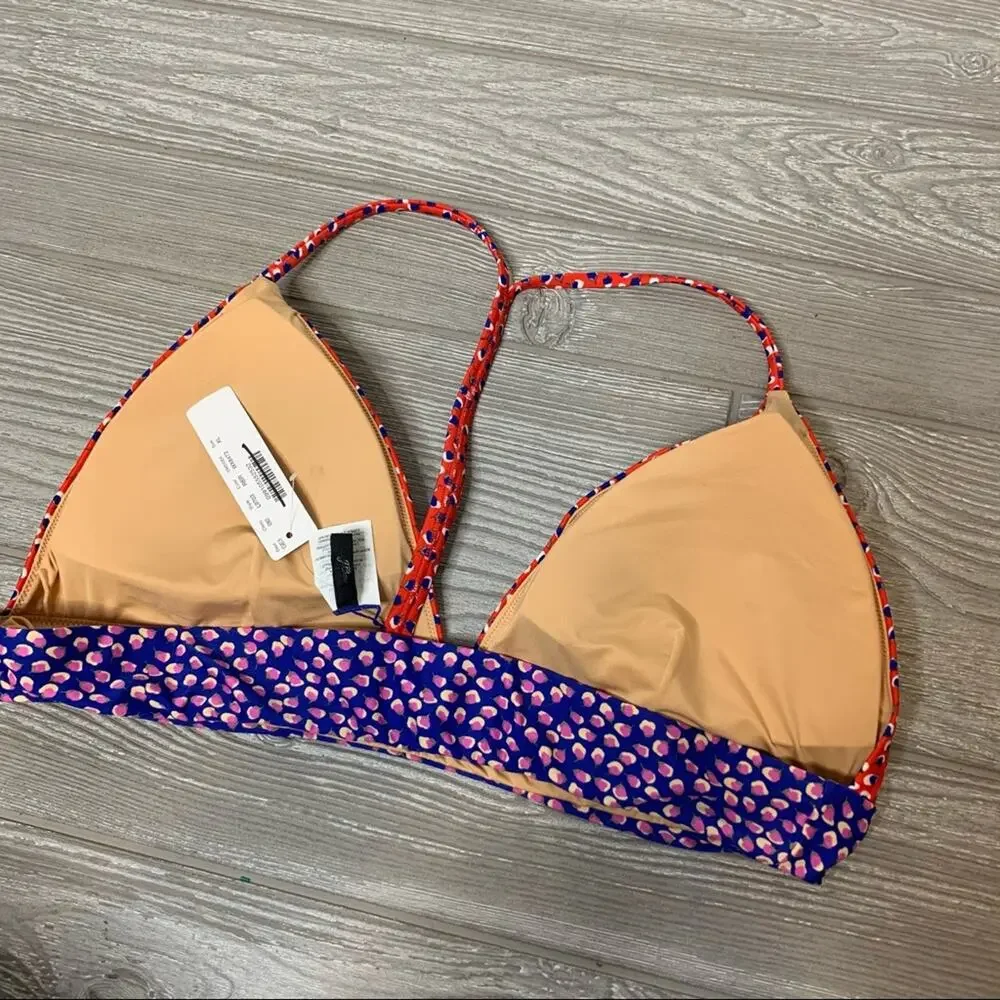 NWT J. Crew eco banded bikini top rosebud XL